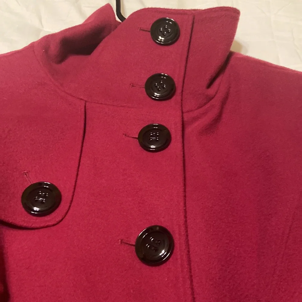 Worthington Fuchsia Peacoat Black Buttons and Tye Waist Size M GORGEOUS! EUC!!! - Picture 4 of 16
